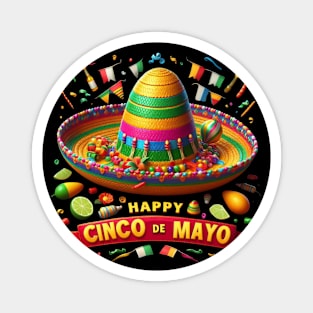 Happy Cinco de Mayo Fiesta Sombrero Magnet